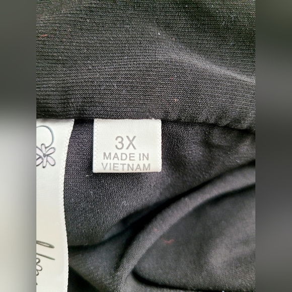 Emma & Michelle Plus Size Jumpsuit Stretch Pull On Flutter Sleeves Black 3X - Picture 10 of 16